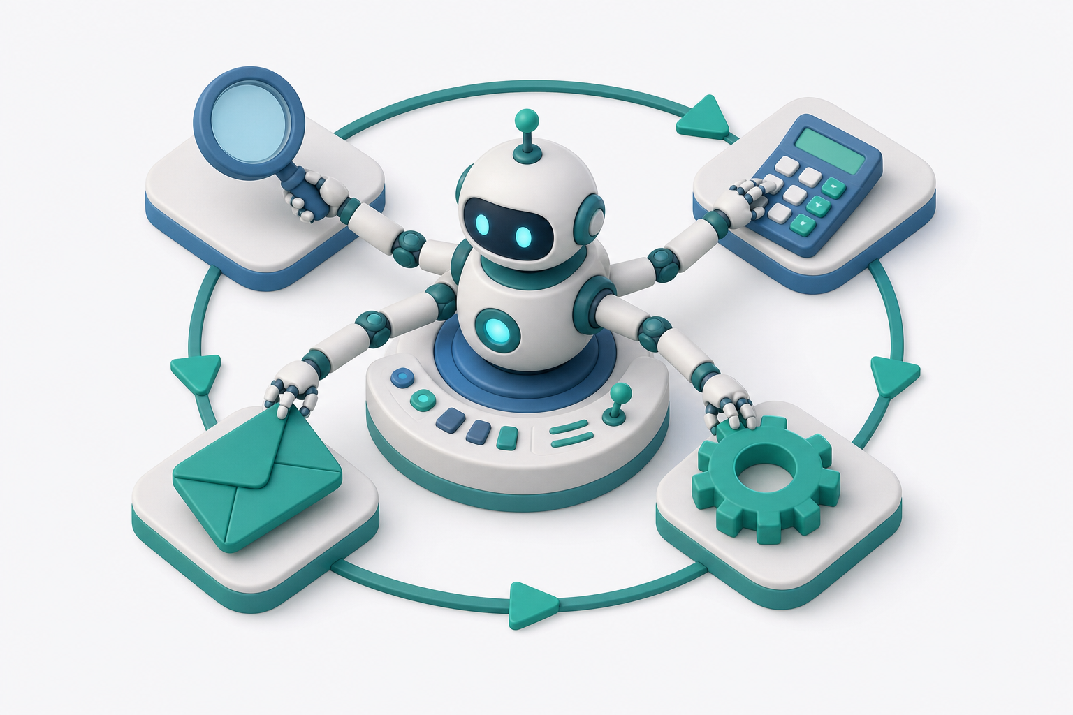 AI 代理（Agent）與工具使用 概念插圖
